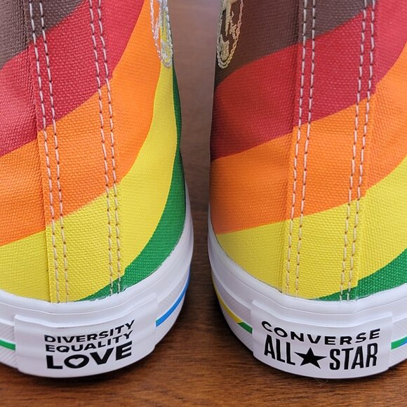 Converse Men's CTAS Hi Pride Canvas 167758C White/University Red/Multi NWB - Picture 10 of 12